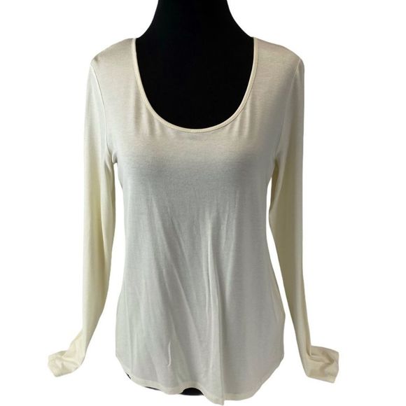 J. Jill Wearever Coll ivory long sleeve top NWT -S - Picture 3 of 10